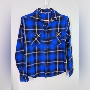 Long Sleeve Flannel Top- Sz M